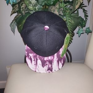 Unisex splash of paint look flat brim hat